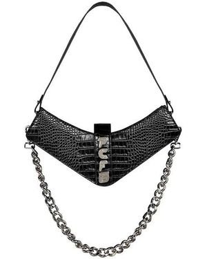 Pcfg Pure Leather Boomerang Shoulder Bag - Black