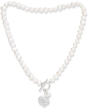Pearls of the Orient Online Vita Cultured Freshwater Pearl Necklace With Cherry Blossom Charm - Metallic