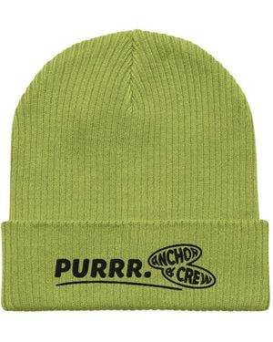 Anchor and Crew Leaf Purrr Gen. Organic Cotton Embroidered Beanie - Green