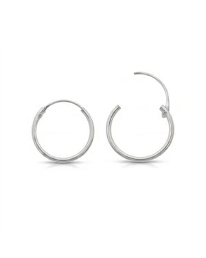 Spero London Sterling Essential Hoop Earrings - Metallic