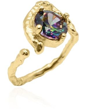 Luna Charles Melike Hammered Twist Ring - Metallic