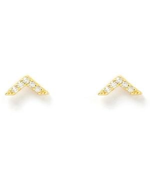 ARMS OF EVE Arrow & Zircon Stud Earrings - Metallic