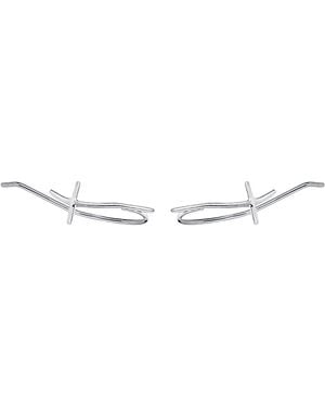 Gold & Honey Cross Ear Climbers - Metallic