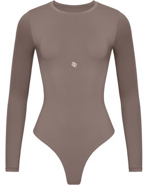 GOD SAVES QUEENS Second Skin Long Sleeve Crew-Neck Bodysuit Mushroom - Brown