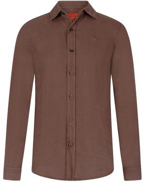 Maison Tangerine Neutrals Tobacco Linen Shirt For - Brown