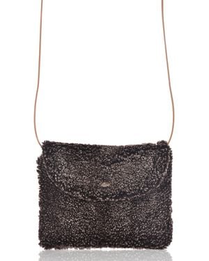 Owen Barry Sheepskin Crossbody Clutch Hurricane - Brown