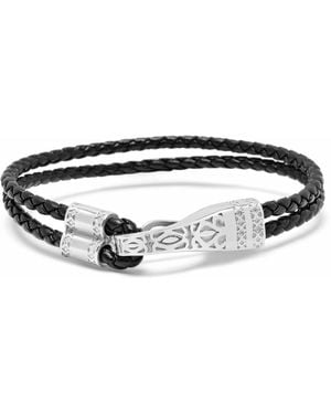 Nialaya Leather Bracelet With Clasp - Black