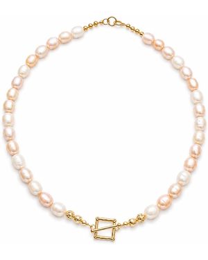 ORIGIN OF HEARTS Neutrals Tide Choker – Baroque Freshwater Pearl Choker - Metallic