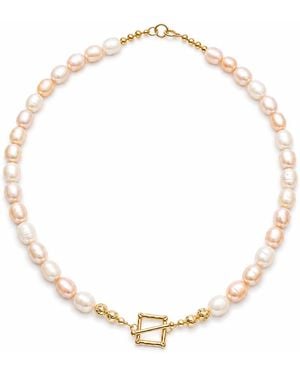 ORIGIN OF HEARTS Neutrals Tide Choker – Baroque Freshwater Pearl Choker - Metallic