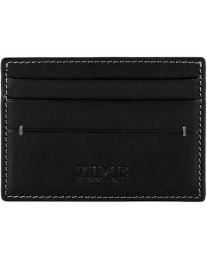 Time Resistance Leather Credit Card Case Business Card Case - Black