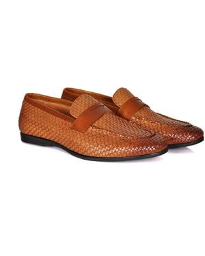 DAVID WEJ Lorenzo Woven Loafers - Brown