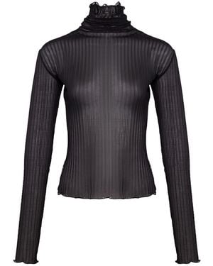 Centre Piece Arden Sheer Plisse Top - Blue