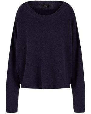 Roisin Linnane Neutrals Wren Plain Weave Cashmere Sweater - Blue