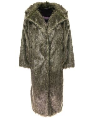 Silvia Serban Long Hair Fur Coat/Vest - Green