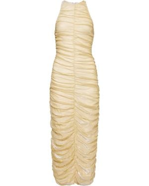 Amy Lynn Lottie Ruche Midi Dress - White