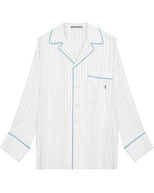 InAvati Pajama Shirt With Stripes And Long Sleeves - White
