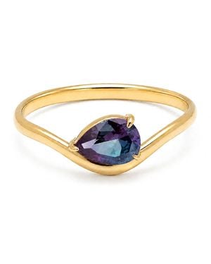 Belinda Jewelz Alexandrite Wavy Solitair Birthstone Ring - Blue