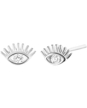 Spero London Sterling Eye Stud Earring - White