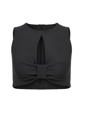 Maan Istanbul Detailed Chest Back Zippered Bustier - Black