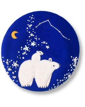 Heartfelt Layers Polar Bear Constellation Beret - Blue