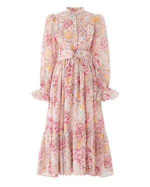 We Are Kindred Aurora Silk Belt Long Dress - Pink