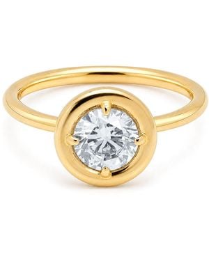 Belinda Jewelz Topaz Round Solitaire Chunky Ring - Metallic