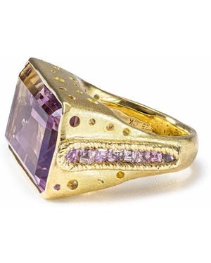 German Kabirski Peu Singular Edition Plated Ring With Ametrine And Sapphires - Yellow