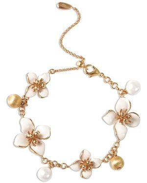 Retro Chic Iris Blossom Bracelet - Metallic