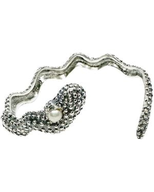 Tg-Jewellery by Tamara Gervasio Sea Slug Rigid Bangle With Pearl - Metallic