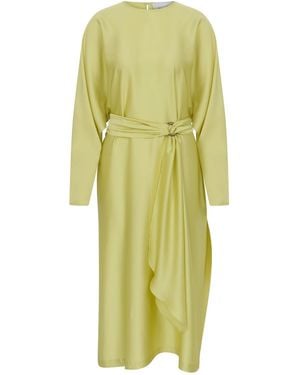NAZLI CEREN Ramel Satin Dress - Green