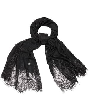 Saachi Luminous Lace Shimmer Scarf - Black