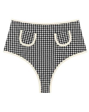 Montce Micro Gingham Polly Bikini Bottom - Black