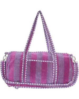 Conscious Yoga Collective The Striped Velvet Weekender - Purple