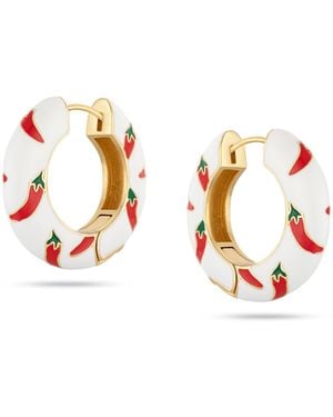 Arctic Fox & Co. Chilli Ceramic Hoop Earrings - Metallic