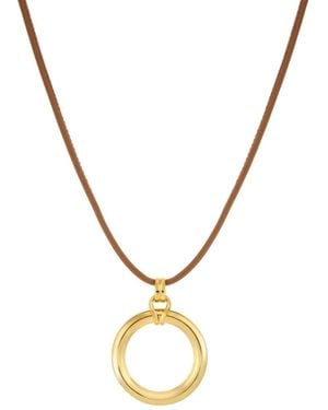 Dinny Hall Iceni Chariot Link Almond Leather Pendant Necklace - Metallic