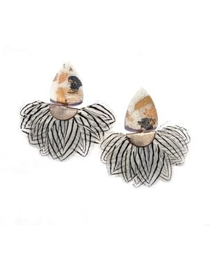 Babaloo Venus Dangle With Gineau Fan - Metallic