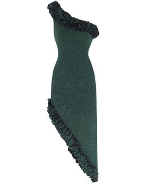 Nur Karaata Florentina Long Sparkle Dress - Green
