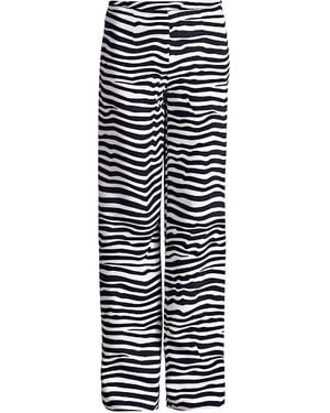 Conquista Striped Wide Leg Trousers - White