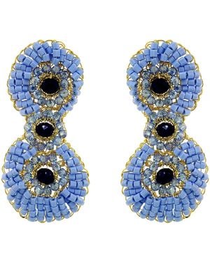 Lavish by Tricia Milaneze Sky Mix Aura Duo Handmade Crochet Earrings - Blue