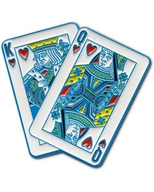 Make Heads Turn Enamel Pin King & Queen Playing Cards - Blue