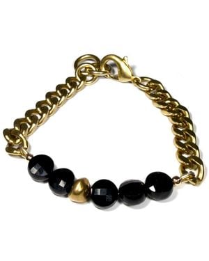 Rachel Nathan Remix Tourmaline Coin & Brass Bracelet - Metallic