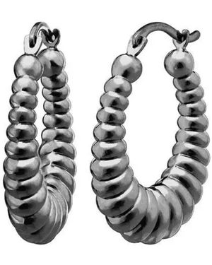Gold & Honey Scalloped Hoops - Black