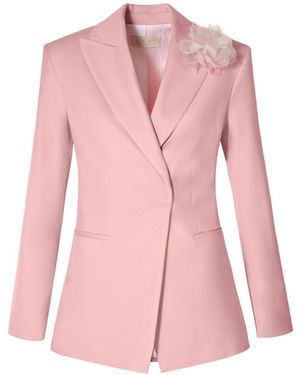 AGGI by HALEWSKI Charlie Rosewater Doublebreasted X Shaped Blazer - Pink