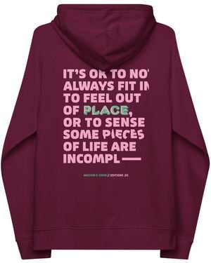 Anchor and Crew Burgundy Five It's Ok Editions Organic Cotton Hoodie - Red
