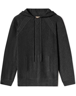 Weston Jon Boucher Dune Ottoman Knit Luxury Hoodie With Silk & Wool - Black