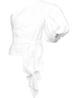 GUILLAUME ALEXANDRE Asymmetrical Puffy Sleeve Top - White