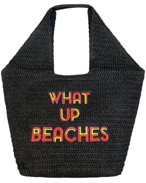 Lilly Loves Neon What Up Beaches Beach Bag - Black