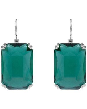 Saachi Emerald-Cut Crystal Drop Earrings - Green