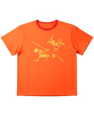 Lilia Munn Boxy Organic Cotton Graphic Tee – - Orange