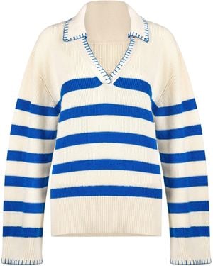 SUNSHINE TIENDA Stripe Portia Pullover - Blue